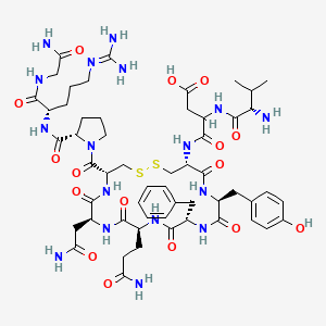 molecular formula C55H79N17O16S2 B14441574 Valyl-aspartyl-8-arginine-vasopressin CAS No. 73303-58-9