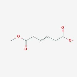 molecular formula C7H9O4- B14441615 6-Methoxy-6-oxohex-3-enoate CAS No. 76174-95-3