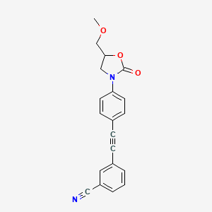 molecular formula C20H16N2O3 B14441668 3-((4-(5-(Methoxymethyl)-2-oxo-3-oxazolidinyl)phenyl)ethynyl)benzonitrile CAS No. 79039-09-1