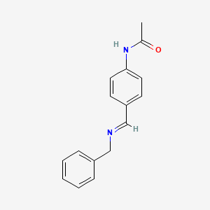 molecular formula C16H16N2O B14441726 N-{4-[(E)-(Benzylimino)methyl]phenyl}acetamide CAS No. 76269-55-1