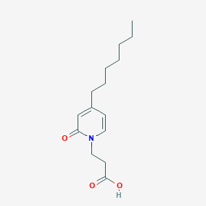 molecular formula C15H23NO3 B14441729 3-(4-Heptyl-2-oxopyridin-1(2H)-yl)propanoic acid CAS No. 78823-59-3