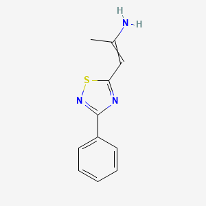 molecular formula C11H11N3S B14441737 1-(3-Phenyl-1,2,4-thiadiazol-5-yl)prop-1-en-2-amine CAS No. 78061-82-2