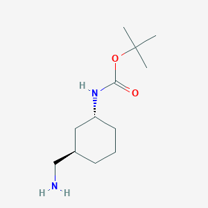 molecular formula C12H24N2O2 B1444175 tert-Butyl-trans-3-(aminomethyl)-cyclohexylcarbamate CAS No. 1222709-27-4