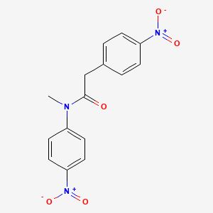molecular formula C15H13N3O5 B14441762 N-Methyl-N,2-bis(4-nitrophenyl)acetamide CAS No. 75990-87-3