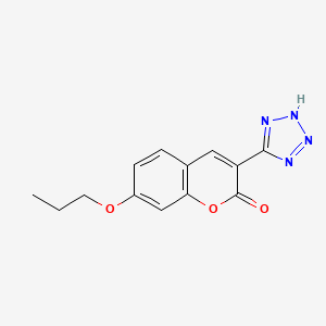 molecular formula C13H12N4O3 B14441833 2H-1-Benzopyran-2-one, 7-propoxy-3-(1H-tetrazol-5-yl)- CAS No. 76239-29-7