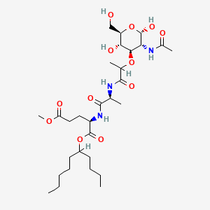 molecular formula C30H53N3O12 B14441856 D-Glutamic acid, N-(N-(N-acetylmuramoyl)-L-alanyl)-, 5-decyl 1-methyl ester CAS No. 73072-90-9