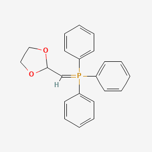 molecular formula C22H21O2P B14441873 Phosphorane, (1,3-dioxolan-2-yl-methylene)triphenyl- CAS No. 78950-65-9