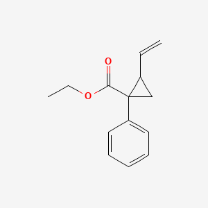 molecular formula C14H16O2 B14441983 Ethyl 2-ethenyl-1-phenylcyclopropane-1-carboxylate CAS No. 78162-15-9