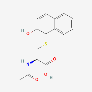 molecular formula C15H17NO4S B14442072 L-Cysteine, N-acetyl-S-(1,2-dihydro-2-hydroxy-1-naphthalenyl)- CAS No. 73092-91-8