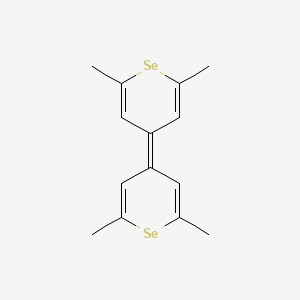 molecular formula C14H16Se2 B14442079 Biselenopyranylidene, 2,2',6,6'-tetramethyl- CAS No. 79308-66-0