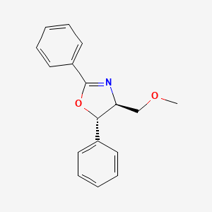 molecular formula C17H17NO2 B14442083 Oxazole, 4,5-dihydro-4-(methoxymethyl)-2,5-diphenyl-, (4S,5S)- CAS No. 77250-64-7
