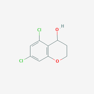 molecular formula C9H8Cl2O2 B1444211 5,7-dichloro-3,4-dihydro-2H-1-benzopyran-4-ol CAS No. 1461707-28-7