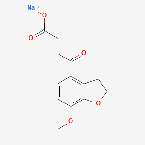 molecular formula C13H13NaO5 B14442154 sodium;4-(7-methoxy-2,3-dihydro-1-benzofuran-4-yl)-4-oxobutanoate CAS No. 73698-58-5