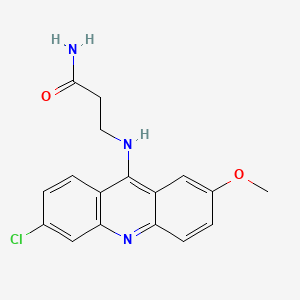 molecular formula C17H16ClN3O2 B14442166 Propanamide, 3-((6-chloro-2-methoxy-9-acridinyl)amino)- CAS No. 77420-90-7