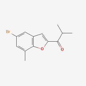 molecular formula C13H13BrO2 B1444224 1-(5-Bromo-7-methyl-1-benzofuran-2-yl)-2-methylpropan-1-one CAS No. 1432681-76-9