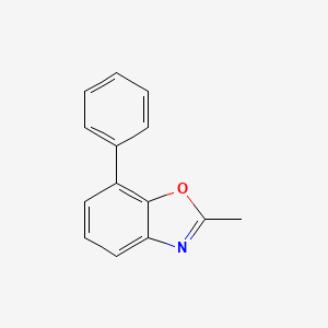 molecular formula C14H11NO B14442256 2-Methyl-7-phenyl-1,3-benzoxazole CAS No. 76524-98-6