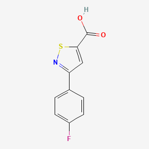 molecular formula C10H6FNO2S B1444228 3-(4-Fluorophenyl)-1,2-thiazole-5-carboxylic acid CAS No. 1486096-34-7