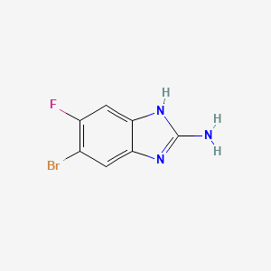 molecular formula C7H5BrFN3 B1444229 5-bromo-6-fluoro-1H-1,3-benzodiazol-2-amine CAS No. 1388050-44-9
