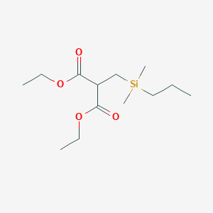 molecular formula C13H26O4Si B14442296 Diethyl {[dimethyl(propyl)silyl]methyl}propanedioate CAS No. 73013-42-0