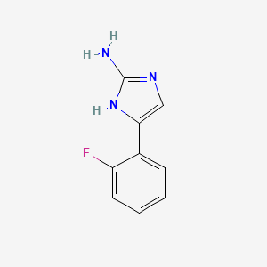 molecular formula C9H8FN3 B1444236 4-(2-氟苯基)-1H-咪唑-2-胺 CAS No. 1540148-93-3