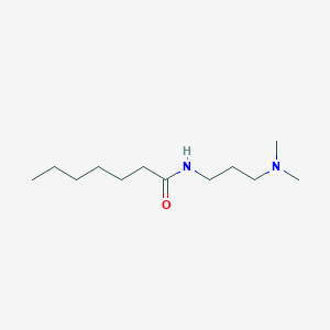 molecular formula C12H26N2O B14442365 Heptanamide, N-[3-(dimethylamino)propyl]- CAS No. 75656-36-9