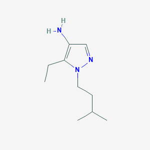 molecular formula C10H19N3 B1444238 5-ethyl-1-(3-methylbutyl)-1H-pyrazol-4-amine CAS No. 1536848-81-3