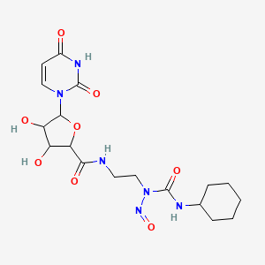 molecular formula C18H26N6O8 B14442382 N-[2-[cyclohexylcarbamoyl(nitroso)amino]ethyl]-5-(2,4-dioxopyrimidin-1-yl)-3,4-dihydroxyoxolane-2-carboxamide CAS No. 75930-26-6