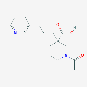 1-Acetyl-3-(3-pyridin-3-ylpropyl)piperidine-3-carboxylic acid