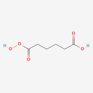 molecular formula C6H10O5 B14442401 6-Hydroperoxy-6-oxohexanoic acid CAS No. 77155-29-4