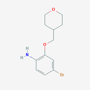 molecular formula C12H16BrNO2 B1444243 4-Bromo-2-(tetrahydropyran-4-ylmethoxy)-phenylamine CAS No. 1219731-95-9