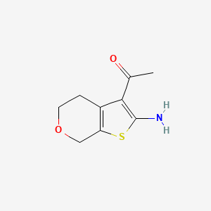 molecular formula C9H11NO2S B1444244 1-(2-amino-5,7-dihydro-4H-thieno[2,3-c]pyran-3-yl)ethanone CAS No. 1467507-64-7