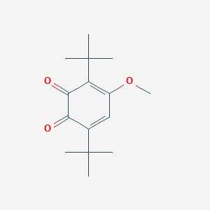 molecular formula C15H22O3 B14442443 3,5-Cyclohexadiene-1,2-dione, 3,6-bis(1,1-dimethylethyl)-4-methoxy- CAS No. 77145-10-9