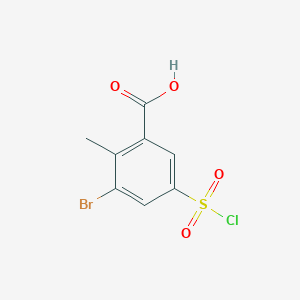 3-Bromo-5-(chlorosulfonyl)-2-methylbenzoic acid