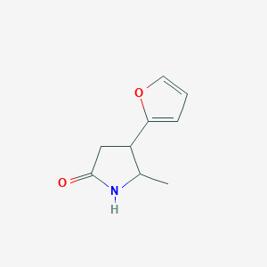 molecular formula C9H11NO2 B1444250 4-(Furan-2-yl)-5-methylpyrrolidin-2-one CAS No. 1477718-83-4