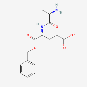 molecular formula C15H19N2O5- B14442511 Benzyl L-alanyl-5-oxido-5-oxo-D-norvalinate CAS No. 78665-22-2