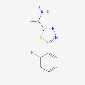 molecular formula C10H10FN3S B1444253 1-[5-(2-Fluorophenyl)-1,3,4-thiadiazol-2-yl]ethan-1-amine CAS No. 1542100-93-5