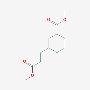molecular formula C12H20O4 B14442535 Methyl 3-(3-methoxy-3-oxopropyl)cyclohexane-1-carboxylate CAS No. 78907-17-2