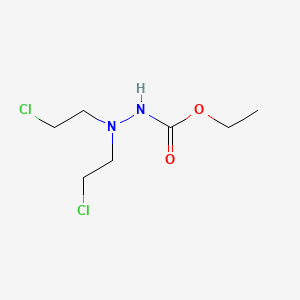 molecular formula C7H14Cl2N2O2 B14442554 Carbazic acid, 3,3-bis(2-chloroethyl)-, ethyl ester CAS No. 77944-95-7