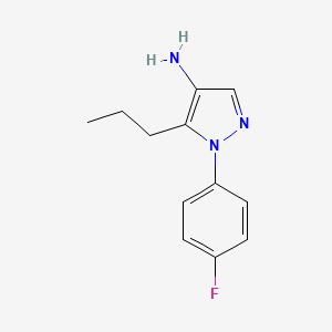 molecular formula C12H14FN3 B1444258 1-(4-Fluorophenyl)-5-propylpyrazol-4-amine CAS No. 1461705-10-1