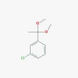molecular formula C10H13ClO2 B14442581 1-Chloro-3-(1,1-dimethoxyethyl)benzene CAS No. 73585-53-2