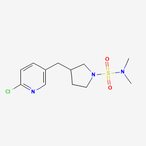 molecular formula C12H18ClN3O2S B1444262 3-((6-Chloropyridin-3-yl)methyl)-N,N-dimethylpyrrolidine-1-sulfonamide CAS No. 1316222-97-5