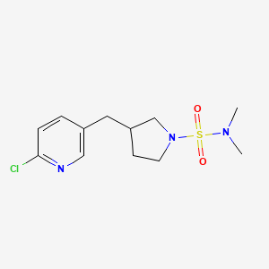 molecular formula C12H18ClN3O2S B1444262 3-[(6-chloropyridin-3-yl)methyl]-N,N-dimethylpyrrolidine-1-sulfonamide CAS No. 1316222-97-5