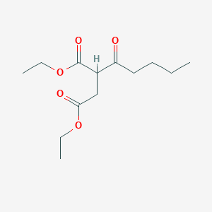 molecular formula C13H22O5 B14442627 Butanedioic acid, (1-oxopentyl)-, diethyl ester CAS No. 73642-71-4