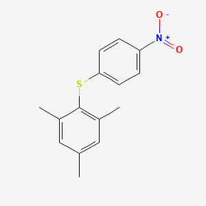 molecular formula C15H15NO2S B14442724 1,3,5-Trimethyl-2-[(4-nitrophenyl)sulfanyl]benzene CAS No. 77189-94-7