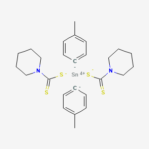 molecular formula C26H34N2S4Sn B14442729 Di(p-tolyl)tin bis(piperidine dithiocarbamate) CAS No. 76448-33-4