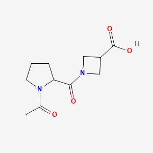1-(1-Acetylpyrrolidine-2-carbonyl)azetidine-3-carboxylic acid