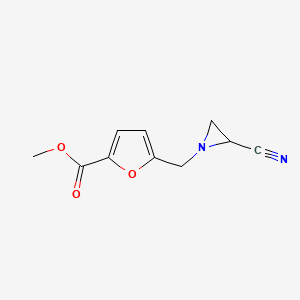 molecular formula C10H10N2O3 B14442792 Methyl 5-[(2-cyanoaziridin-1-yl)methyl]furan-2-carboxylate CAS No. 75985-20-5