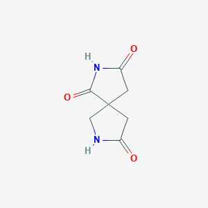 molecular formula C7H8N2O3 B14442851 2,7-Diazaspiro[4.4]nonane-1,3,8-trione (or 2,7-Diazaspiro[4.4]nonane-1,3,8-trione, (+/-)-) 