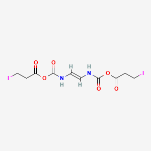 molecular formula C10H12I2N2O6 B14442926 N,N'-Vinylenebis(3-iodopropionic acid carbamic acid anhydride) CAS No. 73622-92-1