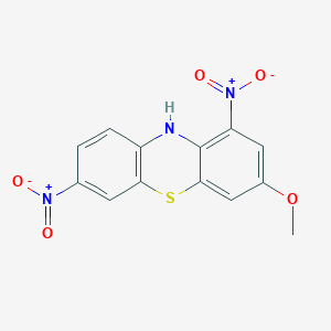 molecular formula C13H9N3O5S B14442973 3-Methoxy-1,7-dinitro-10H-phenothiazine CAS No. 74834-92-7